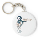 Blue Curly Swirl Idaho Keychain