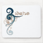 Blue Curly Swirl Idaho Mousepad
