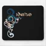 Blue Curly Swirl Idaho Mousepad Dark