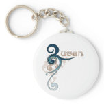 Blue Curly Swirl Utah Keychain