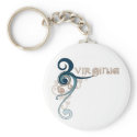 Blue Curly Swirl Virginia Keychain
