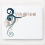 Blue Curly Swirl Virginia Mousepad