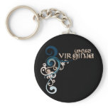 Blue Curly Swirl West Virginia Keychain Dark