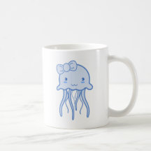 Blue Cute Jellyfish Mugs