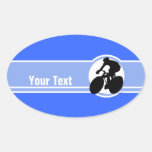 Blue Cycling Oval Sticker