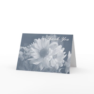 Blue Daisies Thank You Card by AJsGraphics