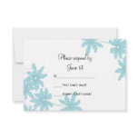 Blue Daisies Wedding Response Card Custom Invites