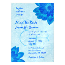 Blue Daisies Wedding Template V1 Personalized Invite