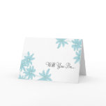Blue Daisies Will You Be My Bridesmaid Card