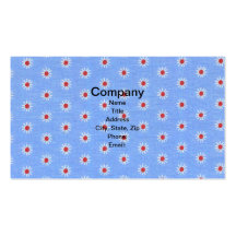 Blue Daisy Antique Fabric Business Card