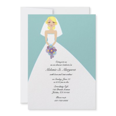 blue daisy bride BRIDAL SHOWER custom invitation by ricanbaby