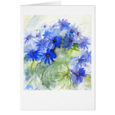 Blue Daisys Greeting Cards by James_Falconer