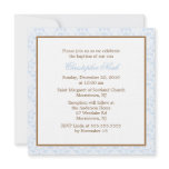 Blue Damask Baptism Invitations