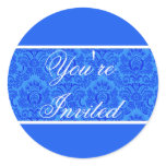 Blue Damask Envelope Seal
