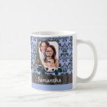 Blue damask Paris collage Coffee Mug