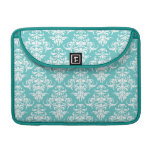Blue damask pattern vintage girly chic chandelier sleeves for MacBook pro