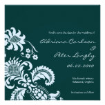 Blue Damask Save the Date Personalized Announcements