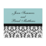 Blue Damask Save the Date Postcard