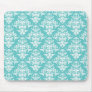 Blue damask vintage wallpaper pattern mousepad