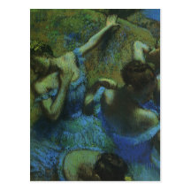Blue Dancers by Edgar Degas, Vintage Impressionism Post Cards