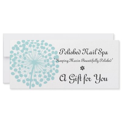 Blue Dandelion Flower Gift Certificate by mrssocolov2