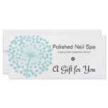 Blue Dandelion Flower Gift Certificate 2 Customized Rack Card