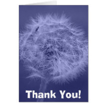 Blue Dandelion Thank You! Card