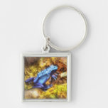 Blue Dart Frog Key Chain