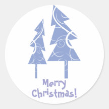 blue decorative Christmas trees Stickers