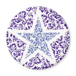 blue decorative floral star magnets