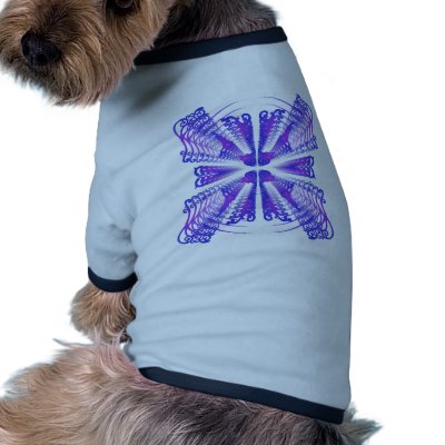 Blue Decorative Patterns: Vector Drawing Doggie Tee Shirt by spiritswitchboard