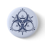 Blue Delft Biohazard buttons