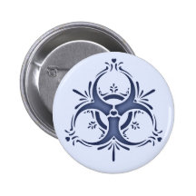 Blue Delft Biohazard Buttons