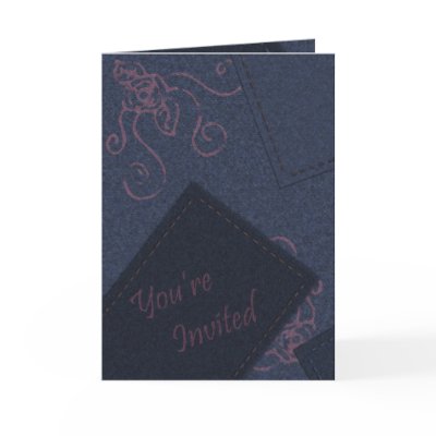 Blue Denim Invitation by Inspirewood_Prints