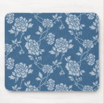 Blue Denim Roses Mousepad