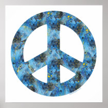 Blue Design of Peace Sign, Peace Symbol