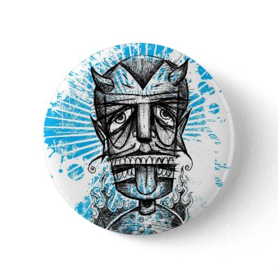 BLUE DEVIL PINBACK BUTTON by MANCINASART