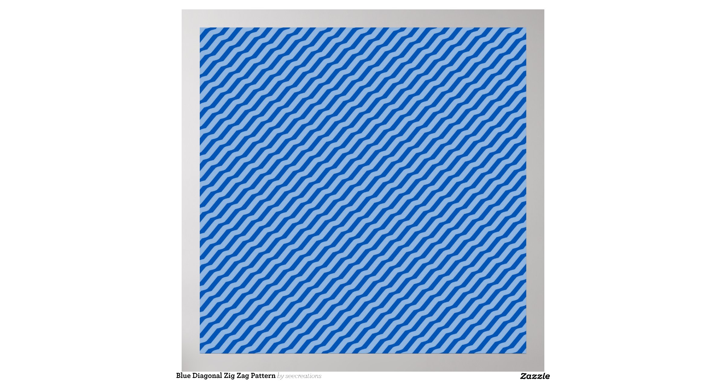 Diagonal Zig Zag Pattern | blue diagonal zig zag pattern poster zazzle Diagonal Zig Zag Pattern | blue diagonal zig zag pattern poster zazzle