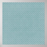 Blue Diamond Plate Backdrop Canvas Poster
