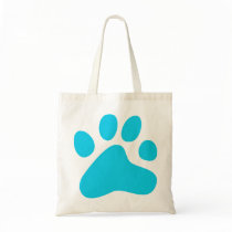 Blue Dog Paw Tote Bag