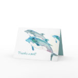 Blue Dolphin Art Funny Thank You Cards