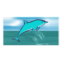 Blue Dolphin Photo Card Template