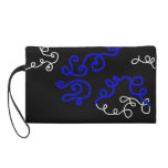 Blue Doodle Clutch Wristlet Purse