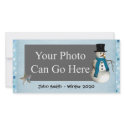 Blue Dot Winter Snow Snowman Christmas photo cards