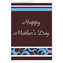 Blue dots swirls for Mother's Day - Customised Card