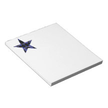 Blue Dragon Horns Star Kaleidoscope Mandala Memo Pad