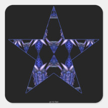 Blue Dragon Horns Star Kaleidoscope Mandala Stickers