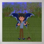 Blue Dragon Winged Musical Boy Faerie posters