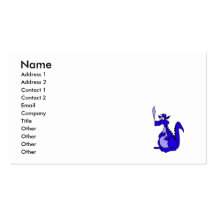 Blue Dragon with smoke Business Card Templates