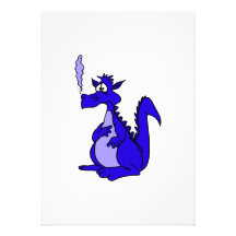 Blue Dragon with smoke Personalised Announcement